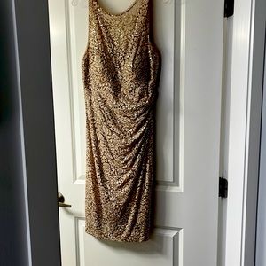 Rose gold sequined dress